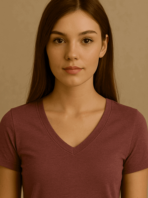 V Neck Tshirt - Mauve