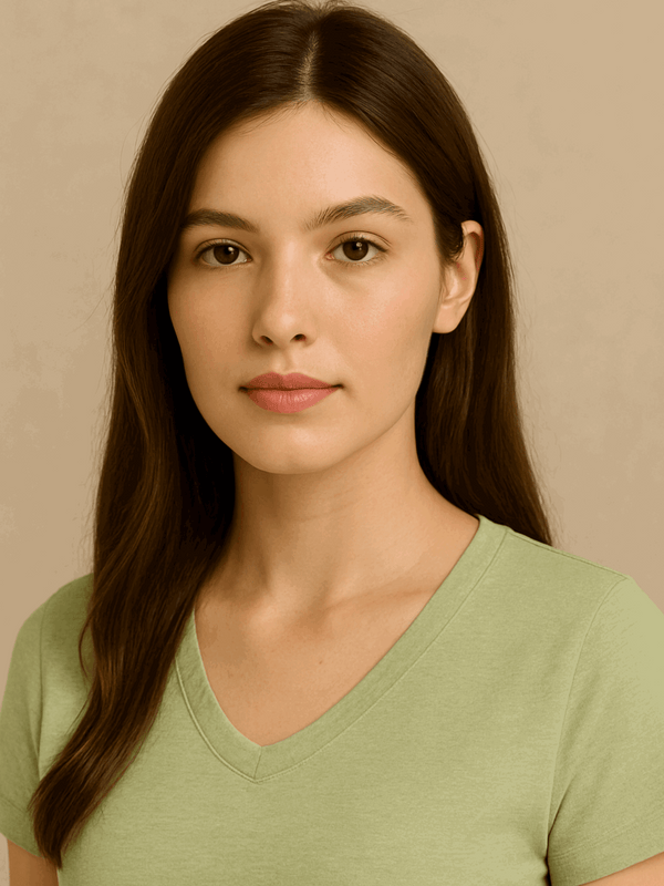 V Neck Tshirt - M.Green