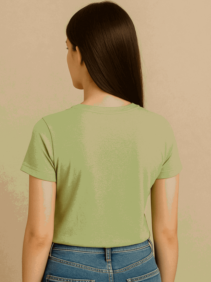 V Neck Tshirt - M.Green