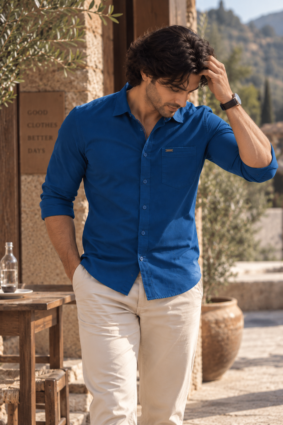 Royal Blue Twill Shirt