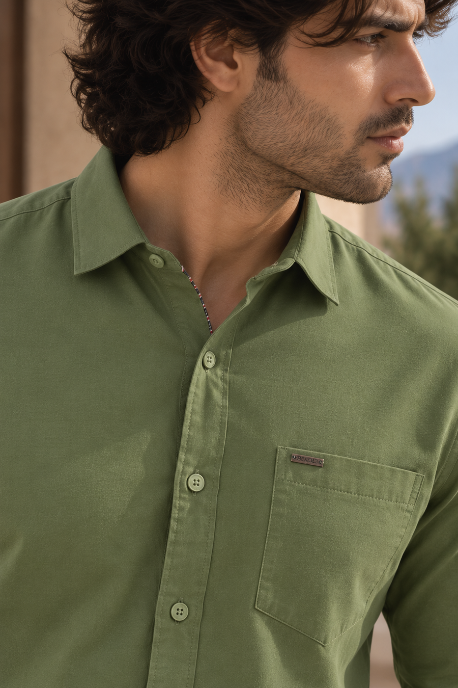 Olive Green Twill Shirt