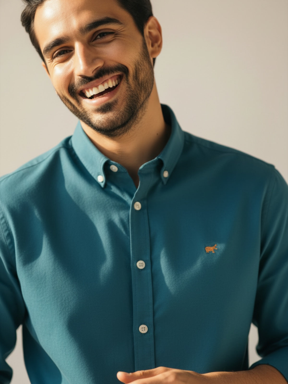 Teal Button-Down Shirt