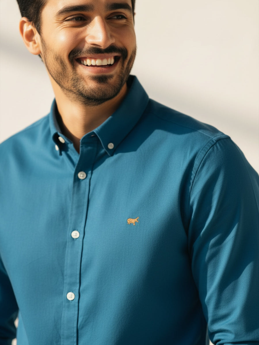 Teal Button-Down Shirt