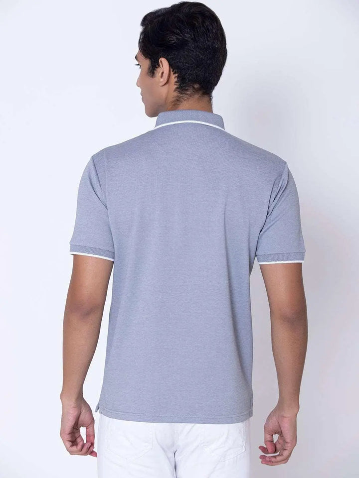 Textured Polo Argent Blue Shirt