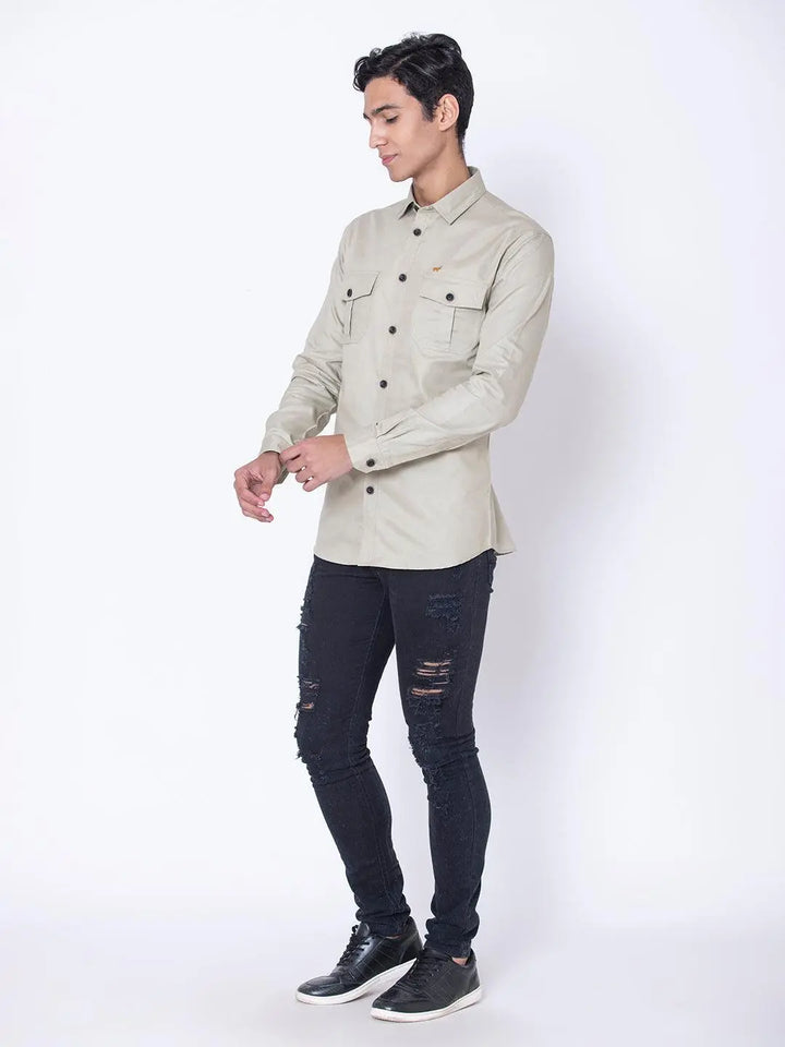 Caramel Double Pocket Casual Shirt - Braclo