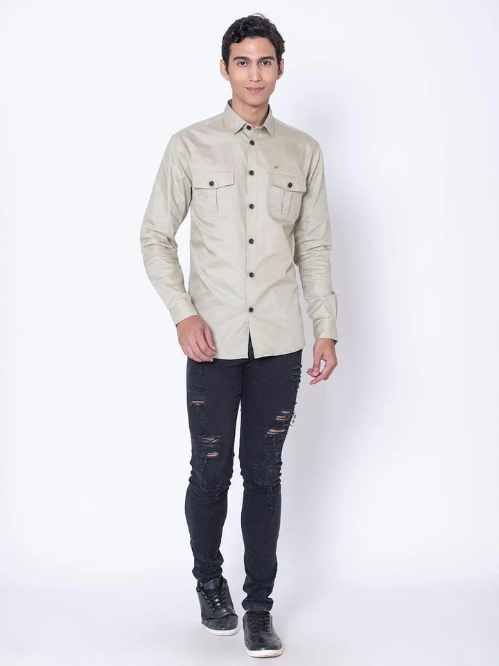 Caramel Double Pocket Casual Shirt - Braclo