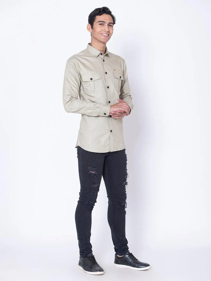 Caramel Double Pocket Casual Shirt - Braclo