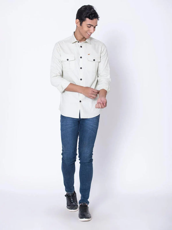 Pastel green Double Pocket Casual Shirt - Braclo