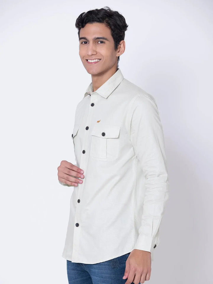 Pastel green Double Pocket Casual Shirt - Braclo