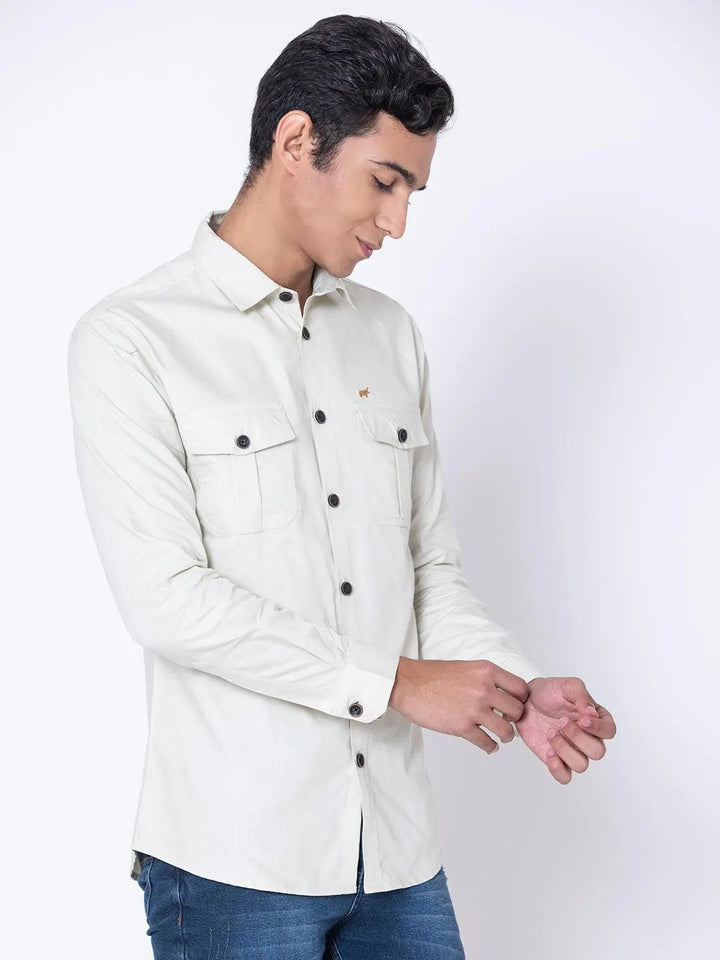 Pastel green Double Pocket Casual Shirt - Braclo