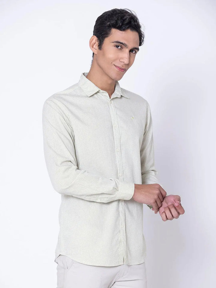 Moss Green Semi Formal Check Shirt - Braclo